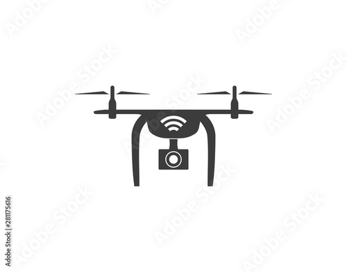Drone, quadcopter icon. Vector illustration, flat design. © GlopHetr
