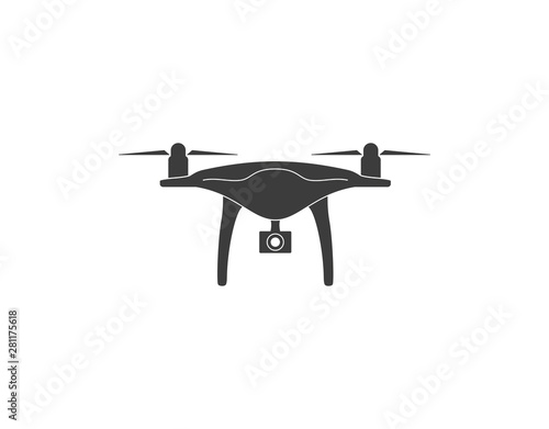 Drone, quadcopter icon. Vector illustration, flat design.