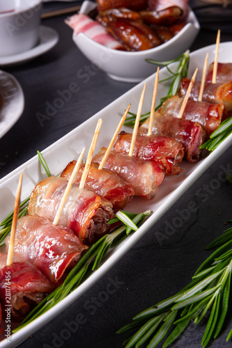  dates wrapped in bacon and delicious tapas