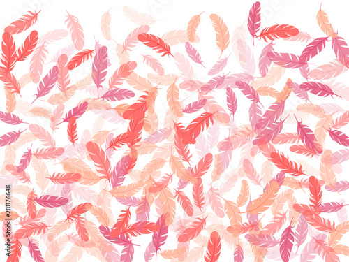 Flying feather elements airy vector design.