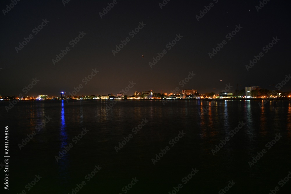 Mamaia resort seen at night from the sea