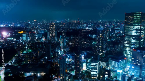 Wallpaper Mural 東京夜景　タイムラプス　六本木から望む町並み Torontodigital.ca