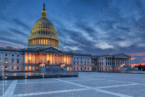 The United States Capitol building at sunset, Washington DC, USA. photo