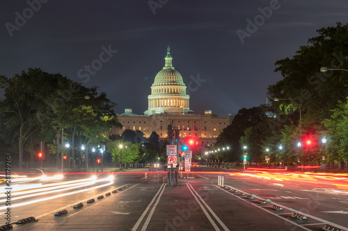 Night view at Washington D.C. Capitol Building at night, Washington D.C., USA