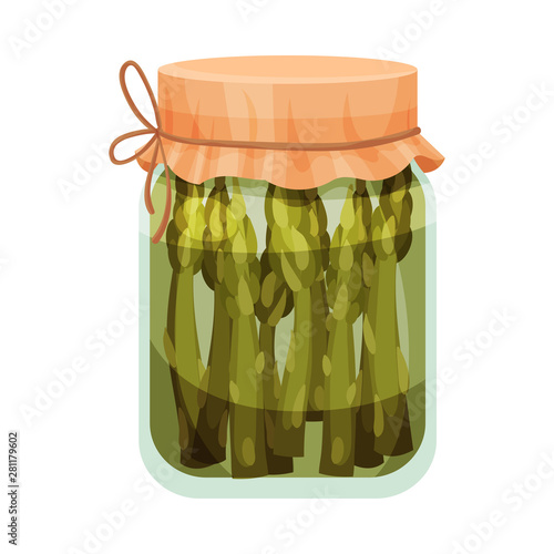 Salted asparagus. Vector illustration on white background.