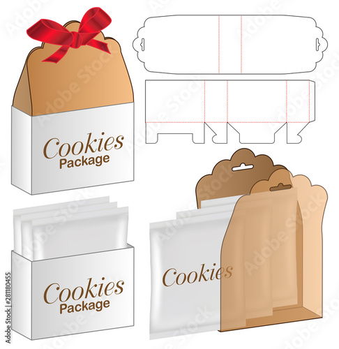 Box packaging die cut template design. 3d mock-up
