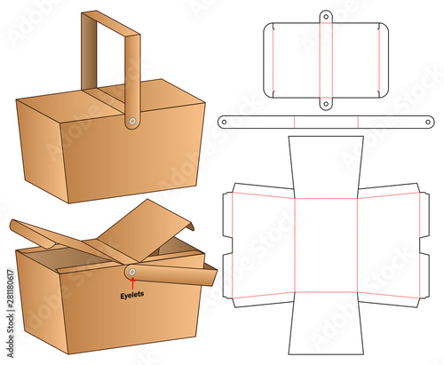 Box packaging die cut template design. 3d mock-up