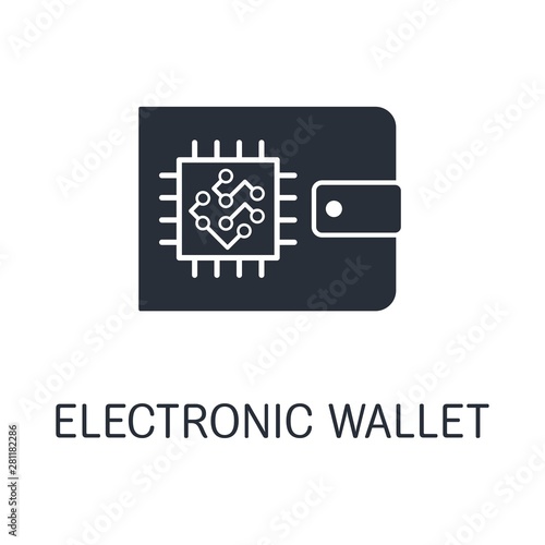  Electronic wallet with chip. Vector illustration on white background.