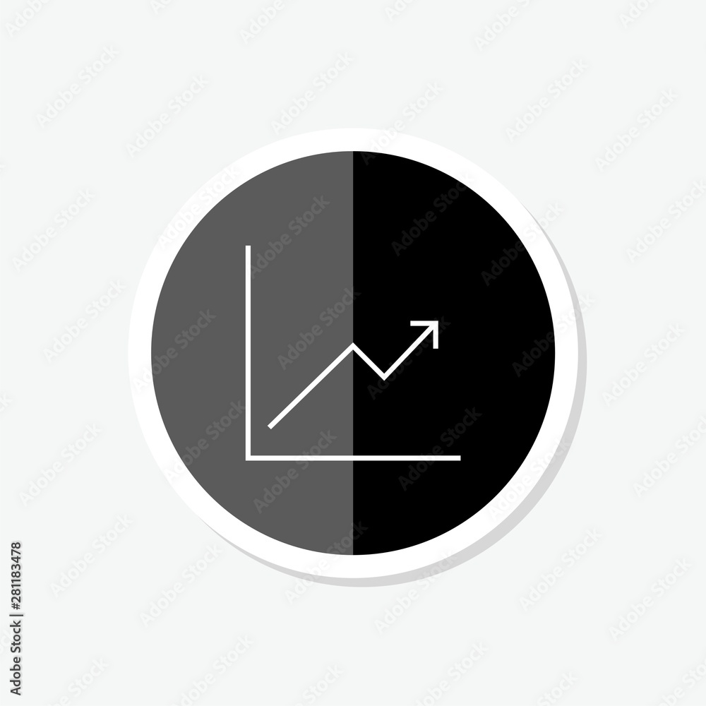 Increase Profit Graph sticker, Growing Arrow icon Increase Profit Graph sticker, Growing Arrow icon