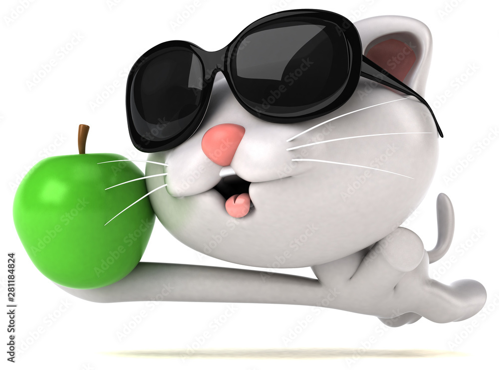 Fun cat - 3D Illustration Fun cat - 3D Illustration