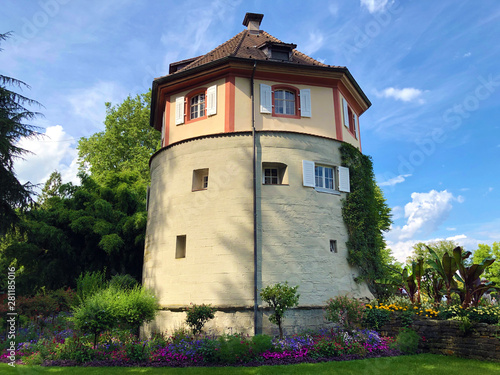 Gardeners Tower or Gärtnerturm (Gartnerturm oder Gaertnerturm), (Flower Island Mainau on the Lake Constance or Die Blumeninsel im Bodensee) - Constance, Germany or Konstanz, Deutschland photo