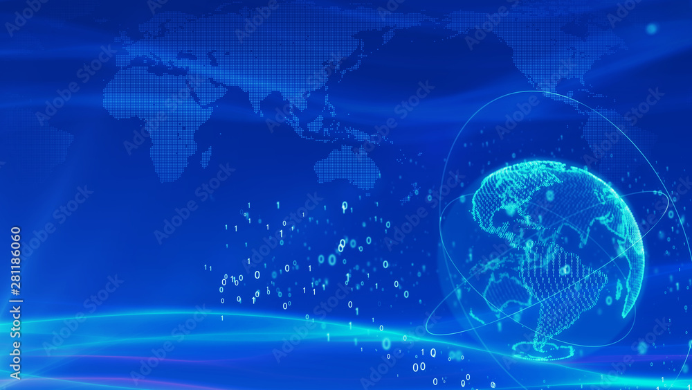 Fototapeta premium High-tech digital earth background.Background global technology.Earth on Digital Network background