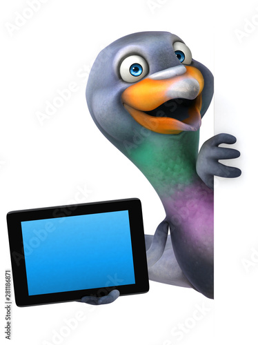 Fun pigeon - 3D Illustration