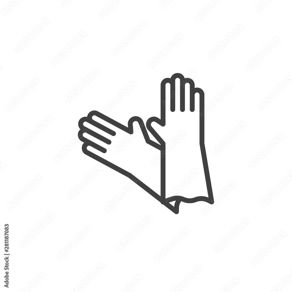 Latex gloves line icon. linear style sign for mobile concept and web  design. Protective rubber gloves outline vector icon. Symbol, logo  illustration. Vector graphics Stock Vector | Adobe Stock