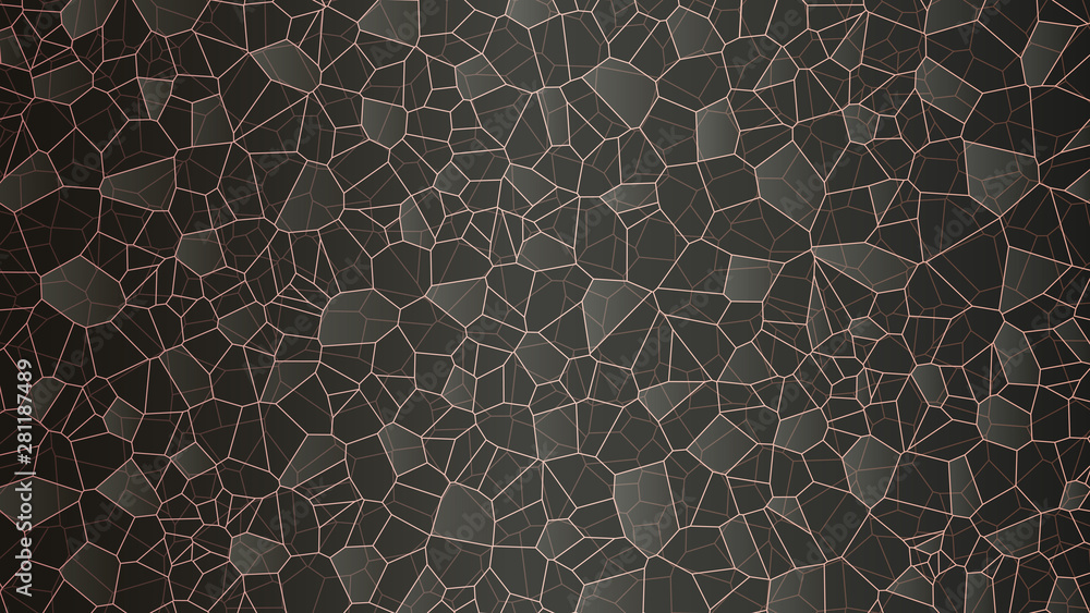 Abstract black mosaic background. Golden lace mesh of geometric elements. Diamonds, squares and polyhedra. Minimalistic lines and shapes. Template for design projects. Abstract black mosaic background. Golden lace mesh of geometric elements. Diamonds, squares and polyhedra. Minimalistic lines and shapes. Template for design projects.