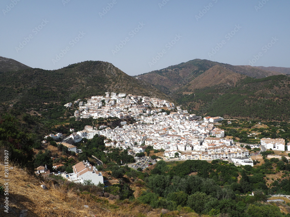 Typical white mountain village Ojen, Malaga Province, Andalusia, Spain, Europe