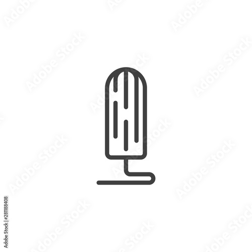 Sanitary tampon line icon. linear style sign for mobile concept and web design. Women intimate hygiene outline vector icon. Symbol, logo illustration. Vector graphics