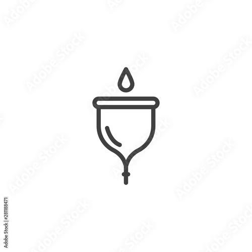 Menstrual cup line icon. linear style sign for mobile concept and web design. Vaginal cup outline vector icon. Women intimate hygiene symbol, logo illustration. Vector graphics