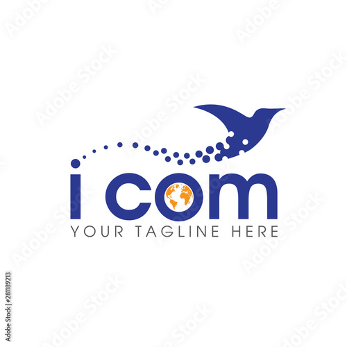 computer world bird logo designs