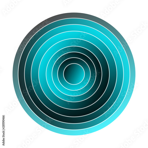 abstract graphic round target blue white