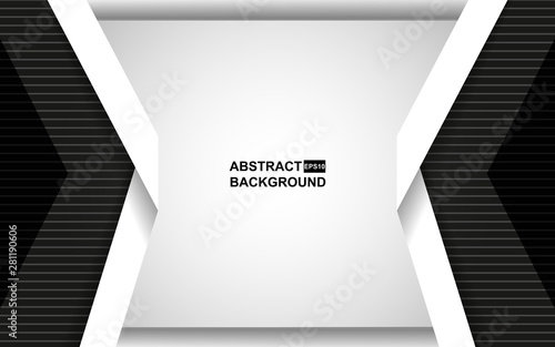 Abstract background white and black paper shapes vector design. Modern cover template for element banner, poster, card, web, advertising, corporate, brochure, flyer, presentation. Layer on for text