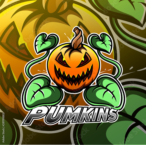 Halloween pumpkin sport mascot logo