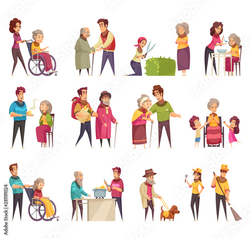 Elderly People Help Set 