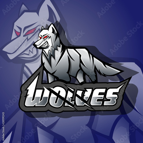 Angry wolves mascot esports logo