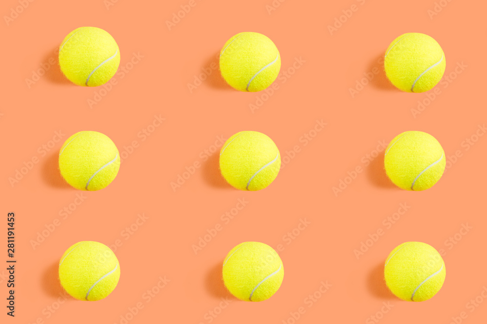 Tennis ball pattern on orange coral