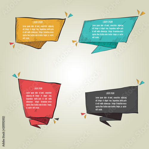 Hand drawn  sketch speech bubbles  - vector