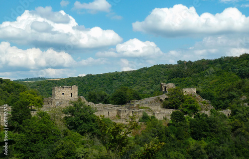 The ruins of the hill fort Schmidtburg, Schneppenbach, Bad Kreuznach in Rhineland-Palatinate, Germany