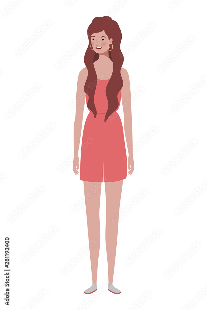 young woman standing on white background young woman standing on white background