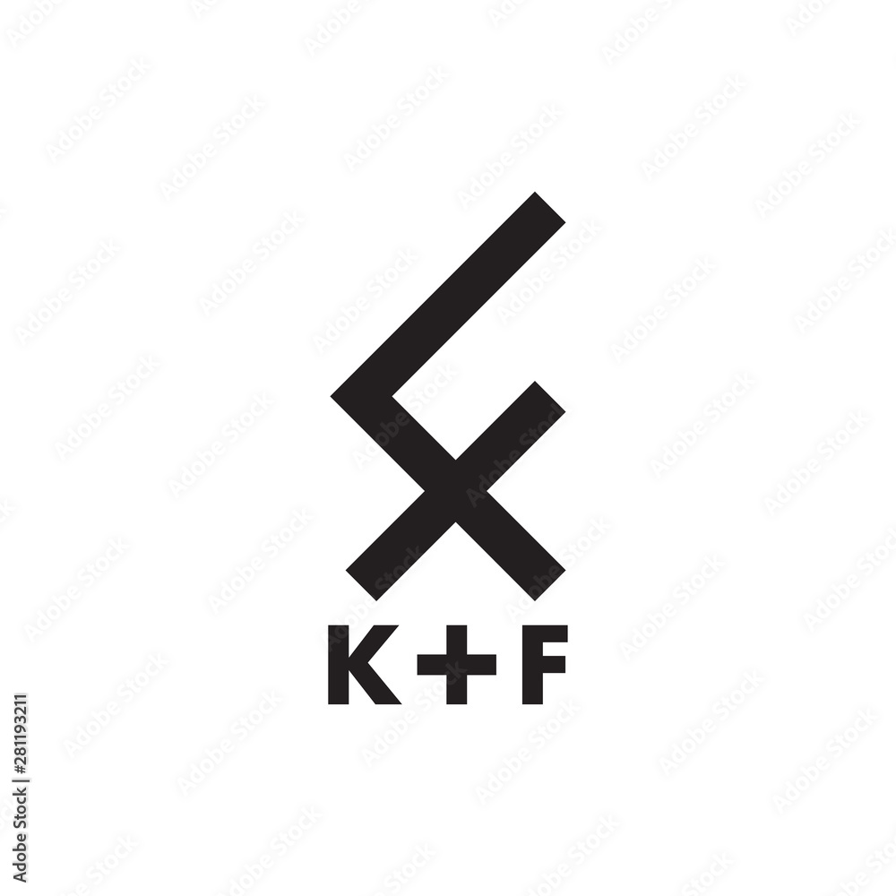 Obraz premium letter kf simple geometric logo vector