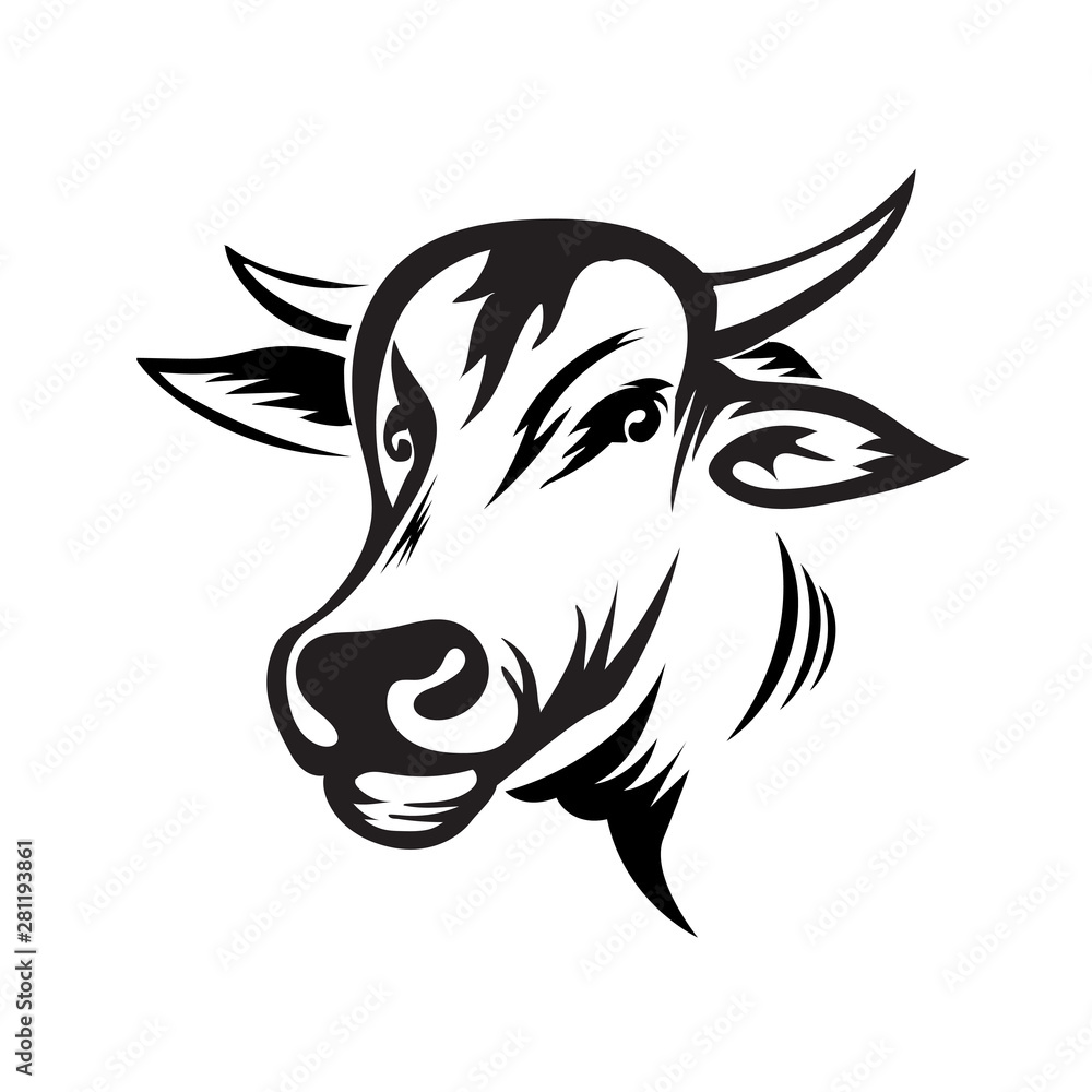 face cow head art logo design inspiration face cow head art logo design inspiration
