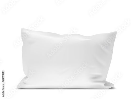 Blank soft pillow on white background. Vector illustration