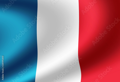Waving national flag illustration  France  
