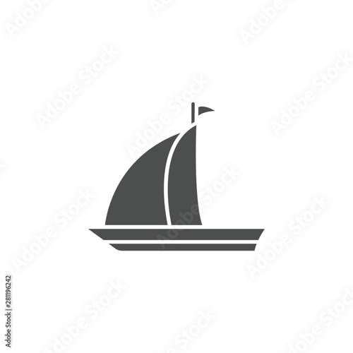 Boat, sailboat icon. Simple glyph, flat vector of summer icons for ui and ux, website or mobile application