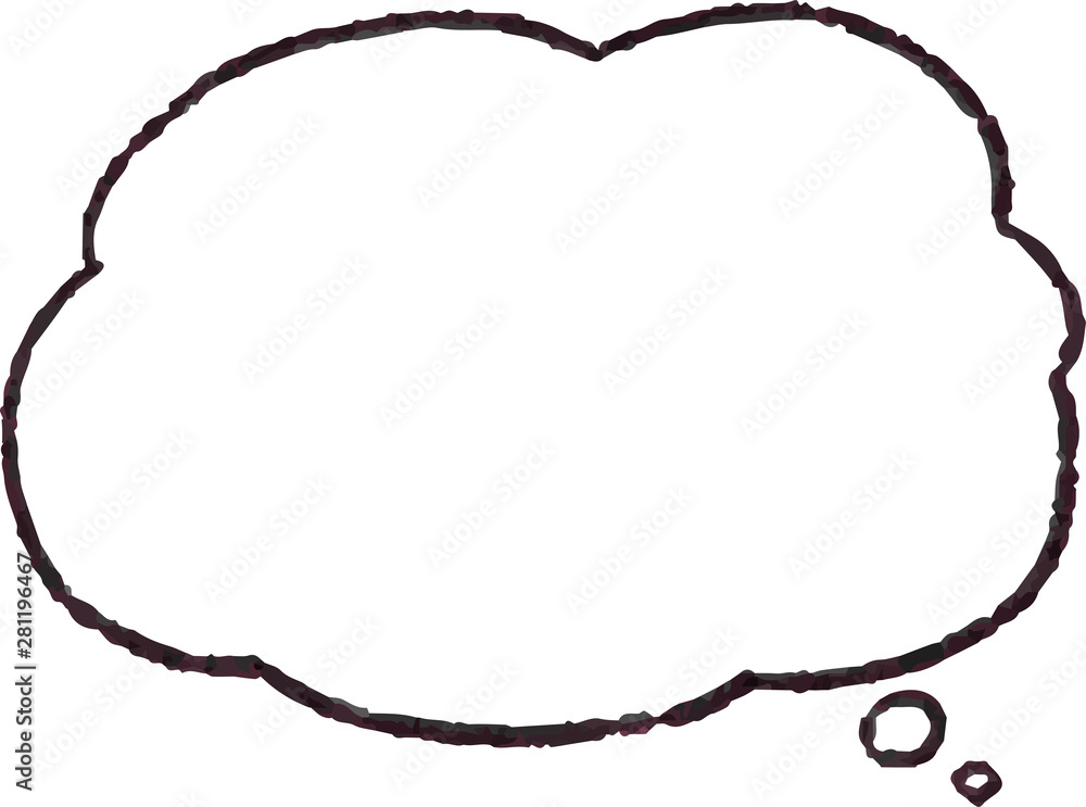 illustration of Cloud-shaped speech bubble drawn illustration of Cloud-shaped speech bubble drawn