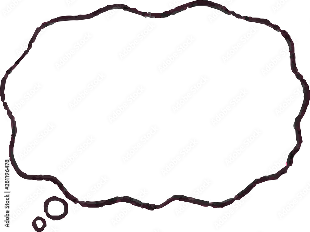 illustration of Cloud-shaped speech bubble drawn illustration of Cloud-shaped speech bubble drawn