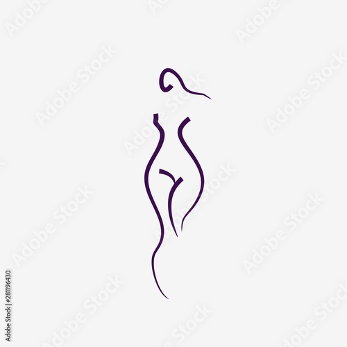 woman body shape line illustration vector