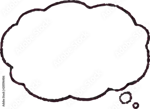 Fototapeta illustration of Cloud-shaped speech bubble drawn