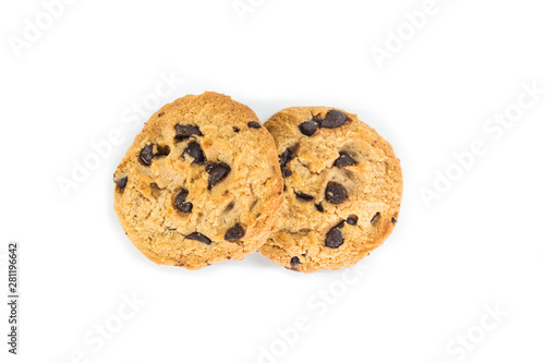 cookie chocolate on white background.