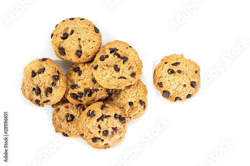 cookie chocolate on white background.