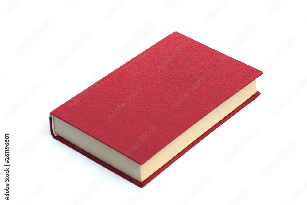 Closed red book isolated on a white background Closed red book isolated on a white background