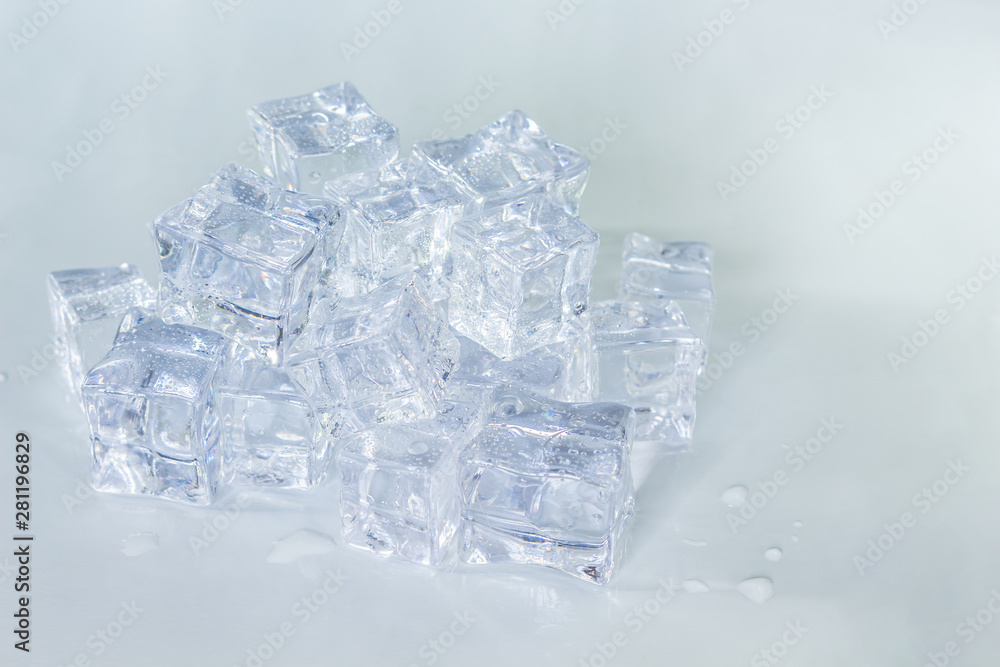 group ice cubes on white background. group ice cubes on white background.