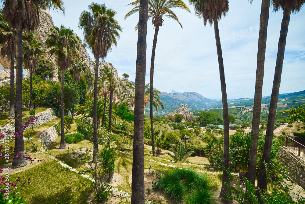 Panoramic view of the beautiful landscape in Guadalest town. Panoramic view of the beautiful landscape in Guadalest town.