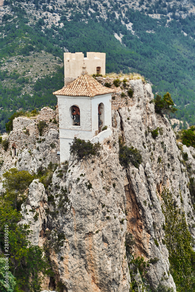 The beautiful view from San Jose Castle overlooking the picturesque landscape in Guadalest.
