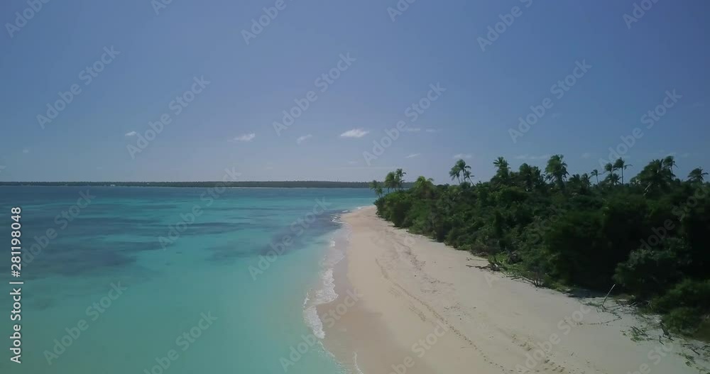 AERIAL views of vacant beaches of Tonga on a summers day AERIAL views of vacant beaches of Tonga on a summers day