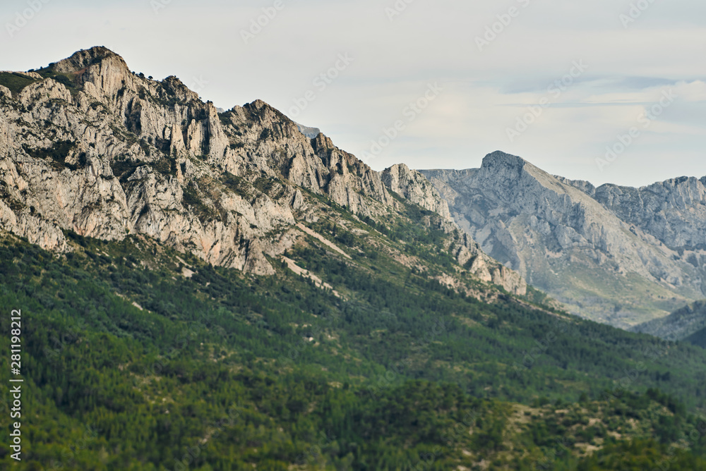 Beautiful view of the mountains in Valencia community, Spain.