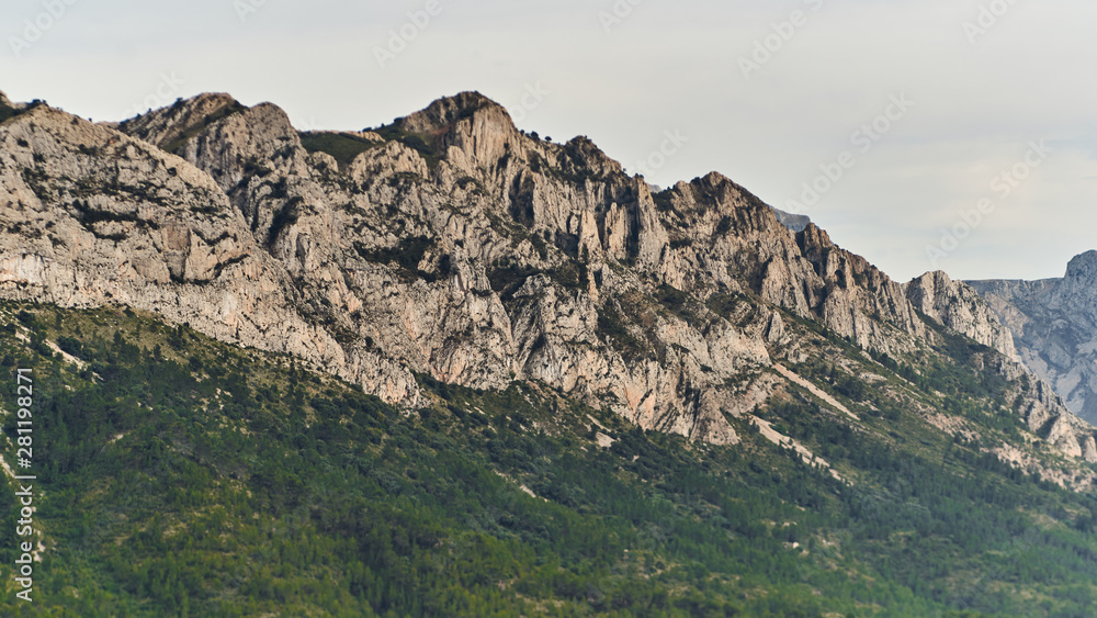 Beautiful view of the mountains in Valencia community, Spain.